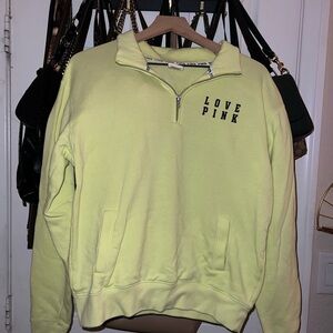 Victoria's Secret Love Pink Women’s Zip-Up Sweater - Light Yellow